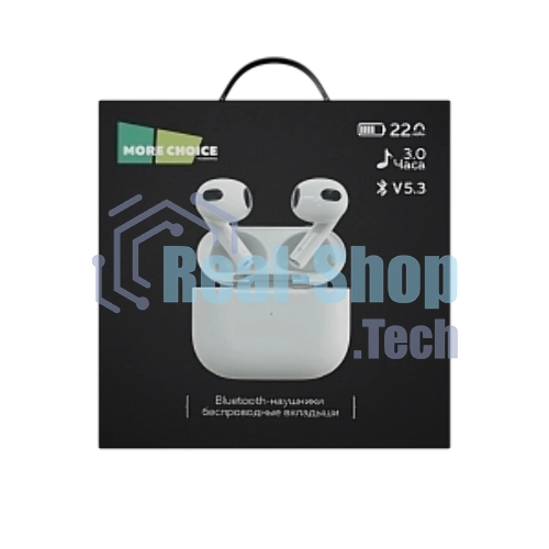 Наушники TWS More Choice BW04 белый, вкладыши, Bluetooth 5.1, сенсорное управление, до 4 ч