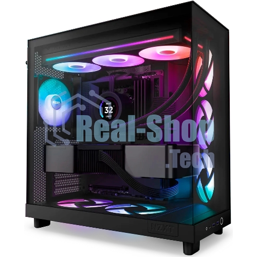 Вентилятор для корпуса Case Cooler NZXT F360 RGb Core (120x120x25мм, 4-pin PWM, RGb, 75.12CFM, 30dBA, 2400RPM, Black, Single-Frame RGb Fan Unit)