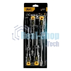 Набор отверток Deli DL620004 4шт SL5x100 + SL6x150 + PH1x100 + PH2x150