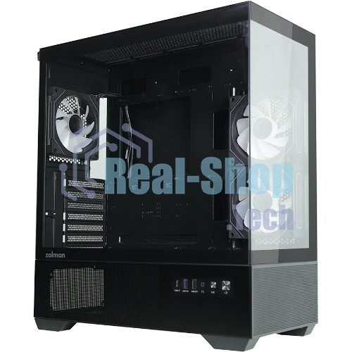 Компьютерный корпус ZALMAN CHRONIX V2, ATX, BLACK, WINDOW, 1xCombo (3.5’’ or 2.5’’), 1x3.5’’HDD, 2x2.5’’SSD, 1xUSB2.0, 1xUSB3.0, 1xUSB Type-C, SIDE 2x120мм ARGB, REAR 1x120мм ARGB