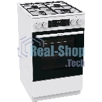 Плита комбинированная Gorenje GK5C60WJ белый, конфорок 4 газовых, духовка 62 л, 50 см x 85 см x 59.4 см