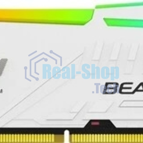 Оперативная память Kingston Fury Beast, DDR5, 16Gb (1x16Gb), 5600MHz, CL40, DIMM, радиатор, RGB, белый