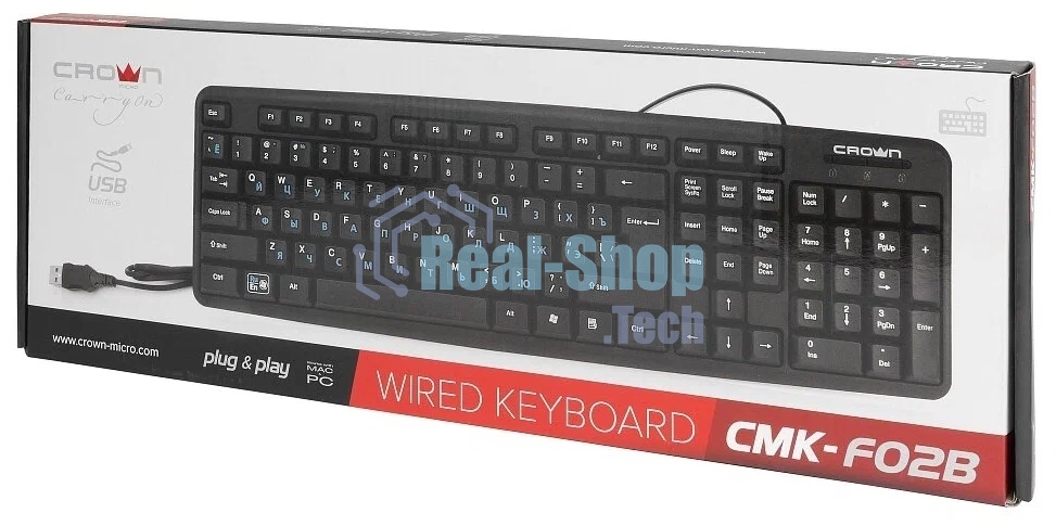 Клавиатура проводная CROWN CMK-F02B (OEM)