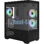 Компьютерный корпус ZALMAN CHRONIX V2, ATX, BLACK, WINDOW, 1xCombo (3.5’’ or 2.5’’), 1x3.5’’HDD, 2x2.5’’SSD, 1xUSB2.0, 1xUSB3.0, 1xUSB Type-C, SIDE 2x120мм ARGB, REAR 1x120мм ARGB