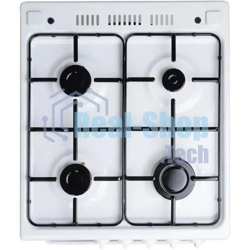 Плита газовая Hansa FCGW510029A белый, конфорок 4 газовых, духовка 53 л, 50 см x 85 см x 57 см