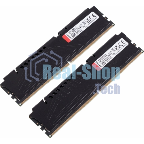 Оперативная память Kingston Fury Beast, DDR5, 32GB (2x16GB), 5200MHz, CL40, DIMM, радиатор, черный