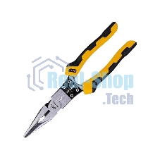 Удлиненные плоскогубцы многофункциональные Deli DL101008 220мм, (зажим/резка/зачистка/обжим), сталь Cr-V, двухкомпонентная рукоять