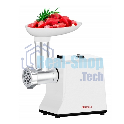 Мясорубка электрическая KELLI KL-5008 черный, 2600 Вт, 1.8 кг/мин, реверс, защита от перегрузки, насадки - 2