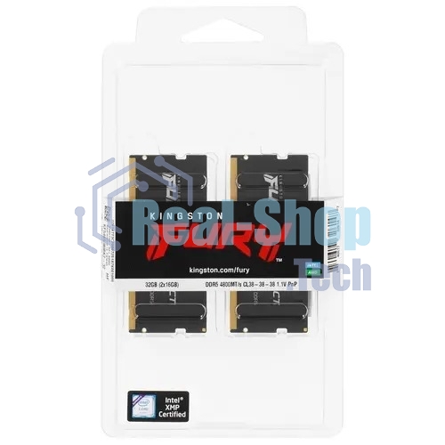 Оперативная память Kingston Fury Impact, DDR5, 32Gb (2x16 Gb), 4800 MHz, CL38, SO-DIMM