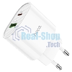 Сетевое зарядное устройство HOCO (6931474757319) C95A Lineal PD 20W+QC3.0 (белый)