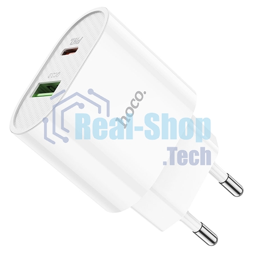 Сетевое зарядное устройство HOCO (6931474757319) C95A Lineal PD 20W+QC3.0 (белый)