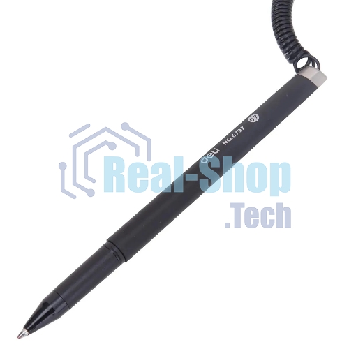 Ручка гелевая Deli E6797black черный, d=0.7мм, черные чернила, на подставке, линия 0.55мм