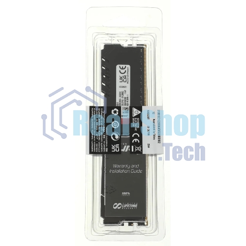 Оперативная память Kingston Fury Beast Black, DDR4, 8GB (1x8GB), 3200MHz, CL16, с радиатором, черный