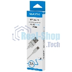 Кабель Maxvi MC-02 plus white USB-A - Type-C, 2A ток макс. нагрузки 2А, макс. напряжение 5V, длина кабеля 1.2м, материал PVC, белый