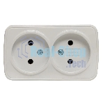 Розетка EKF EGR10-102-10 2-я, б/з, 10А, ОП Basic Минск белый
