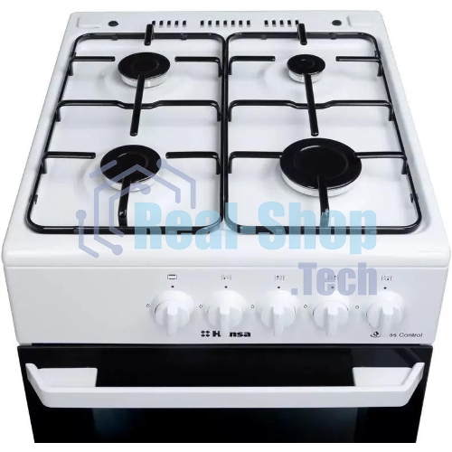 Плита газовая Hansa FCGW510029A белый, конфорок 4 газовых, духовка 53 л, 50 см x 85 см x 57 см