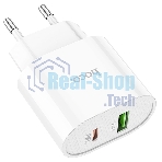 Сетевое зарядное устройство HOCO (6931474757319) C95A Lineal PD 20W+QC3.0 (белый)