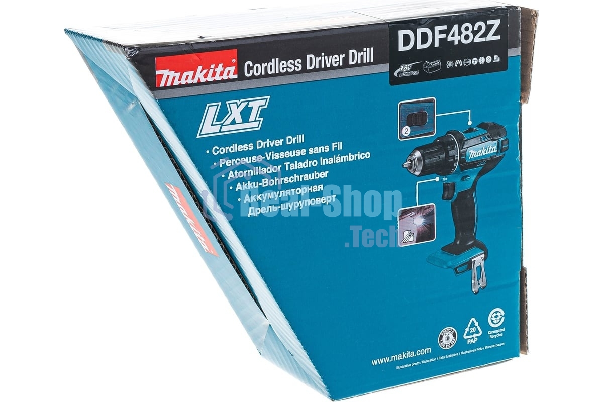 Дрель-шуруповерт Makita DDF482Z, 18 В, 1,5 Ач, 62 Нм, щеточный