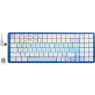 Клавиатура Redragon Eva Pro гибридная, USB Type-A, Bluetooth, радиоканал, белый/синий