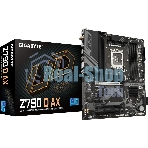 Материнская плата Gigabyte Z790 D AX, LGA 1700, Intel Z790, 4xDDR5, 4xSATA, 3xM.2, 1xPCI-E 5.0 x16, 1xPCI-E 4.0 x4, 2xPCI-E 3.0 x1, 1xHDMI, 1xDP, 1x 2.5Gb LAN, 4xUSB-A 3.2 Gen 1, 1xUSB-A 3.2 Gen 2, 2xUSB-A 2.0, 1xUSB-C 3.2 Gen 2, 3x3.5 мм, 7.1, ATX