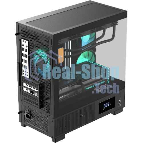 Компьютерный корпус AeroCool/Formula V Line Crystal E1M Black, MATX, USB3.0*2, Switch Display Panel