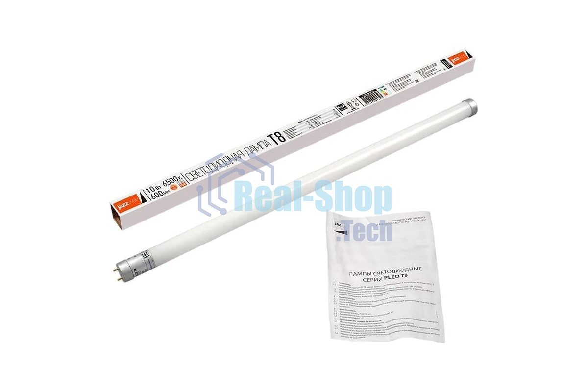 Лампа светодиодная JazzWay PLED T8-600GL 10Вт линейная 6500К холодный белый G13 800лм 220-240В
