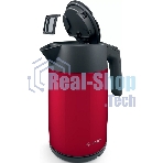 Чайник электрический Bosch TWK7L464 1.7 л, 2400 Вт., нерж.сталь, покрытая эмалью, красный, шкала уровня воды