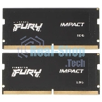 Оперативная память Kingston Fury Impact, DDR5, 32Gb (2x16 Gb), 4800 MHz, CL38, SO-DIMM