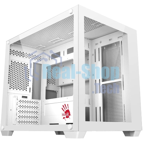 Компьютерный корпус Bloody BD-CC108 белый без БП mATX 9x120мм 2xUSB 3.0 audio bott PSU