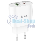 Сетевое зарядное устройство HOCO (6931474757319) C95A Lineal PD 20W+QC3.0 (белый)