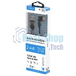 Кабель Maxvi MC-19M black, USB-A - microUSB, 2.4A, LED ток макс. нагрузки 2.4А, макс. напряжение 5V; стандарт USB 2.0; длина кабеля 1.5м, нейлоновая оплетка, металлические корпуса разъемов,LED подсветка, цвет: черный