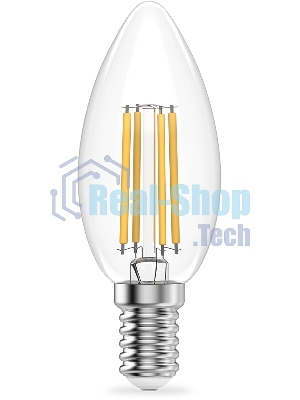 Лампа светодиодная филаментная Gauss Filament 12Вт цок.:E14 свеча св.свеч.бел.нейт. (упак.:10шт)