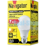Лампа светодиодная Navigator NLL-A60/A55-7-230-2.7K-E27 7 Вт грушевидная 2700К тепл. белый E27 525лм 220-240В