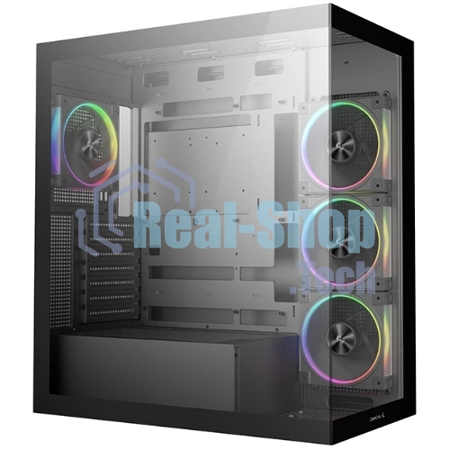 Компьютерный корпус Deepcool CG580 4F V2 без БП, боковое окно (панорама), 4x120мм ARGB PWM вентилятора, черный, ATX (R-CG580-BKADA4-G-2)