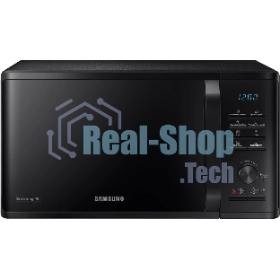 Микроволновая печь Samsung MG23K3515AK/BW черный, 23 л, 800 Вт, переключатели - кнопки, поворотный механизм