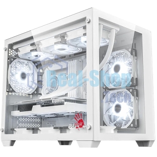 Компьютерный корпус Bloody BD-CC108 белый без БП mATX 9x120мм 2xUSB 3.0 audio bott PSU