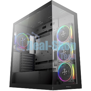 Компьютерный корпус Deepcool CG580 4F V2 без БП, боковое окно (панорама), 4x120мм ARGB PWM вентилятора, черный, ATX (R-CG580-BKADA4-G-2)