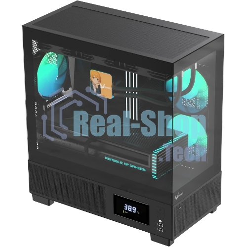 Компьютерный корпус AeroCool/Formula V Line Crystal E1M Black, MATX, USB3.0*2, Switch Display Panel