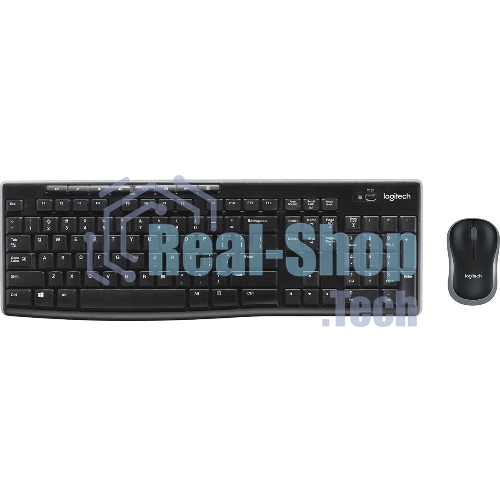Комплект клавиатура+мышь Logitech MK270 беспроводной, USB, 1000 DPI, чёрный (неоригинальная гравировка)