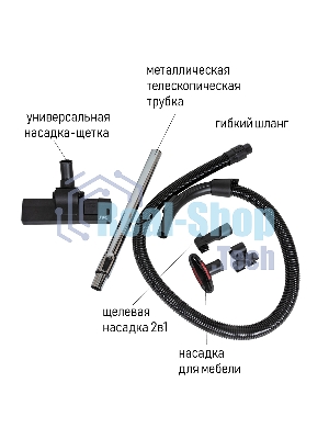 Пылесос JVC JH-VC411 черный, 400/2200 Вт, уборка сухая, пылесборник контейнер 3 л