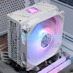 Кулер для процессора Thermalright Assassin Spirit 120 Vision ARGB White (4-pin PWM, LED temp., 154mm, Al/Cu, 4x6mm, ARGB, 1x120mm, 66.17CFM, 25.6dBA, 1500RPM, S: 1851/1700/1200/115X, AM5/AM4, white)