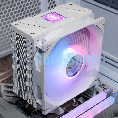 Кулер для процессора Thermalright Assassin Spirit 120 Vision ARGB White (4-pin PWM, LED temp., 154mm, Al/Cu, 4x6mm, ARGB, 1x120mm, 66.17CFM, 25.6dBA, 1500RPM, S: 1851/1700/1200/115X, AM5/AM4, white)