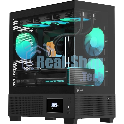 Компьютерный корпус AeroCool/Formula V Line Crystal E1M Black, MATX, USB3.0*2, Switch Display Panel