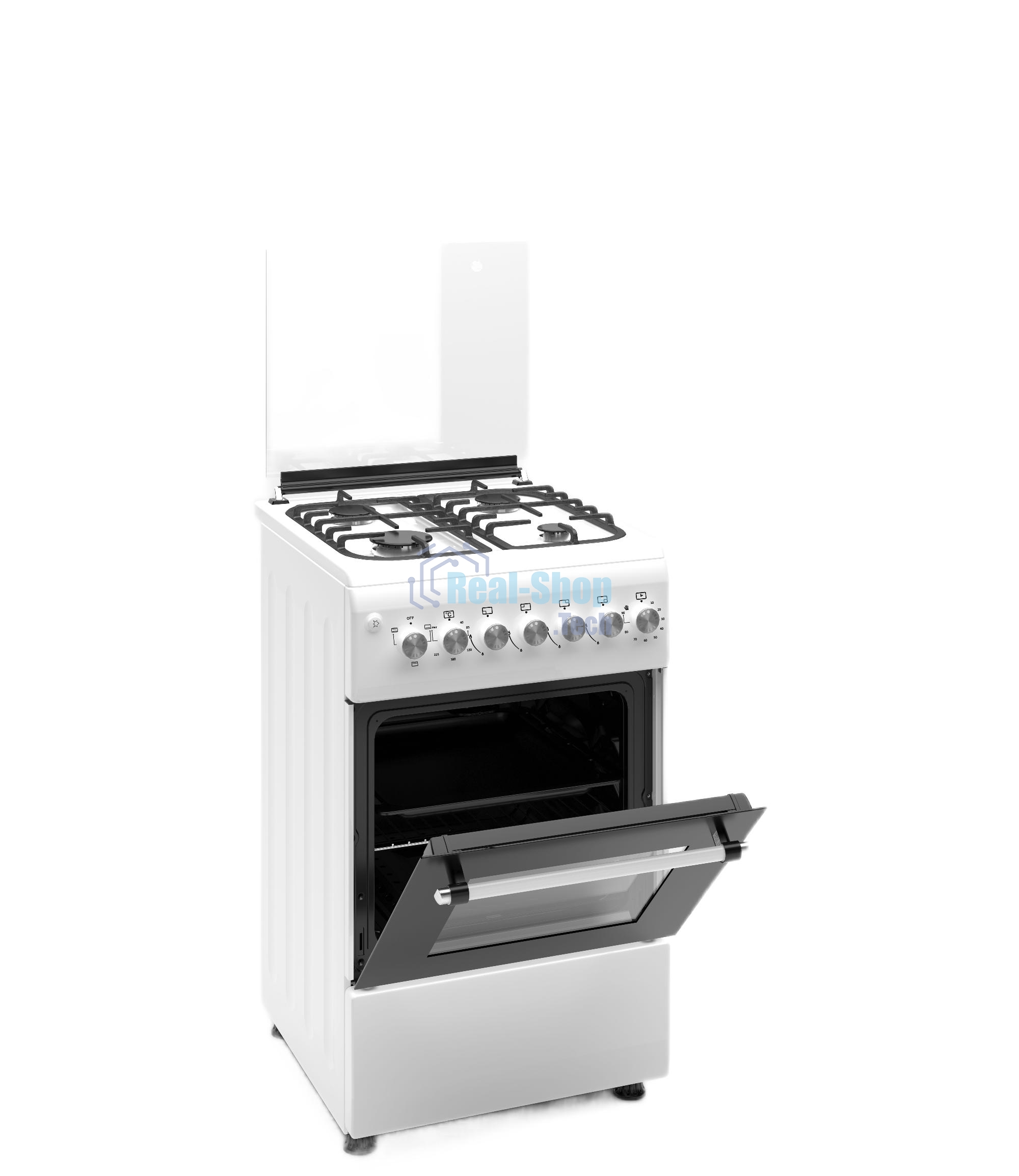 Комбинированная плита REEX RPF-50 WH 4 Газовые конфорки Электрическая духовка