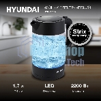 Чайник электрический Hyundai HYK-G7707 1.7л. 2200Вт графит корпус: стекло