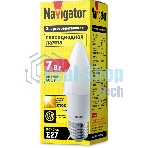 Лампа светодиодная Navigator NLL-C37-7-230-2.7K-E27-FR 7 Вт свеча 2700К теплый белый E27 525 лм 176-264В