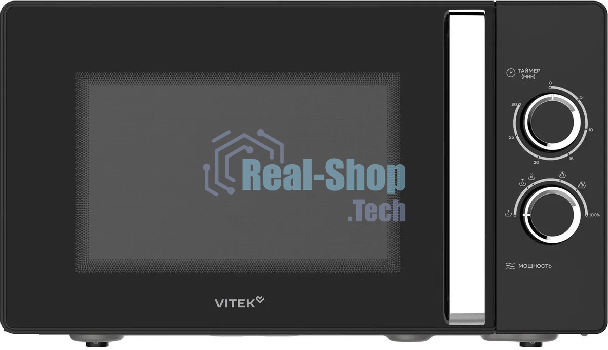 Микроволновая печь Vitek VT-MW1225 черный/хром, 25 л, 900 Вт, переключатели - поворотный механизм