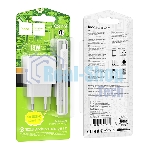 Зарядное устройство Hoco 18Вт, 3А, QC3.0, 1xUSB + кабель USB/Type-C, CS12A, белый, блистер