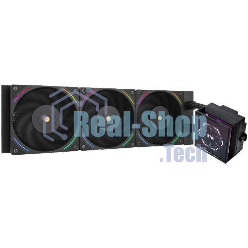 Водяное охлаждение для процессора Thermalright Hyper Vision 360 (360mm, LED, Black, ARGB/Fans: 3x120mm, 69CFM, 27dBA, 2150RPM/Pump height 68mm, 6400RPM, Rad thickness 27mm/S: 1700, 1200, 1851, 115X, 2011, 2066, AM5, AM4)