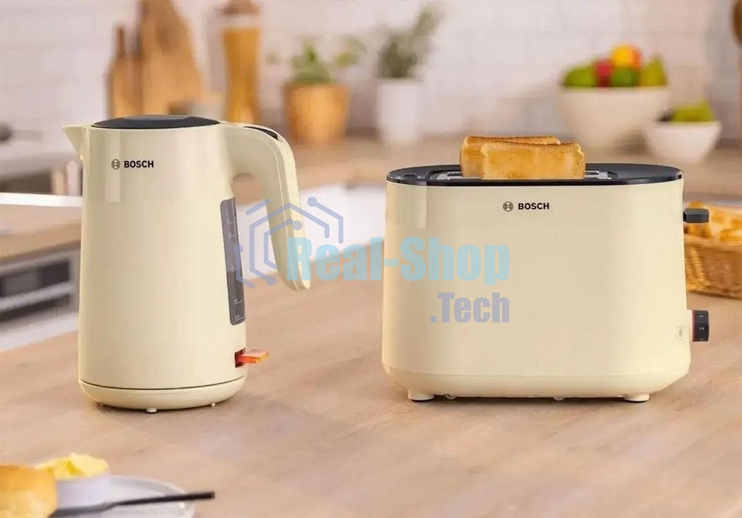 Тостер Bosch TAT2M127 бежевый, 950 Вт, 2 слота
